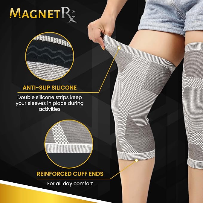 MagnetRX® Magnetic Knee Sleeve – (2-Pack) Effective Compression Knee Brace with Magnets for Comfort & Recovery – Magnetic Brace Support (X–Large)