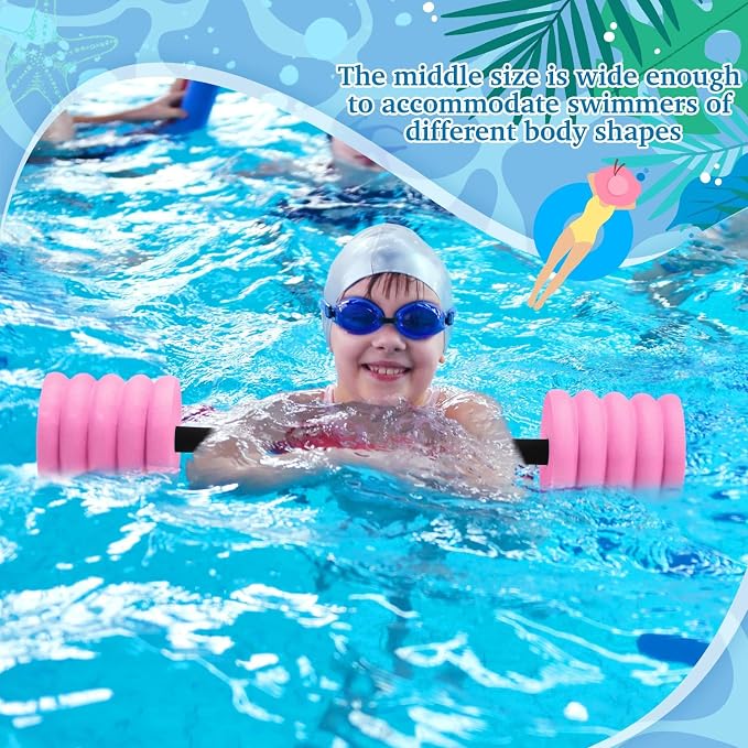 Soulchen Long Aquatic Exercise Dumbbells Pool Exercise Foam Water Weights Dumbbell Aquatic Pool Barbells with High Density EVA Foam for Swim Water Aerobics Workouts Loss