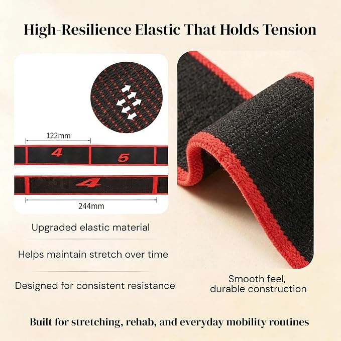 Resistance Bands for Stretching, 8 & 12 Loop Stretch Strap Set, Numbered Yoga & Physical Therapy Bands for Flexibility, Pilates & Full Body Workout (35" & 51")