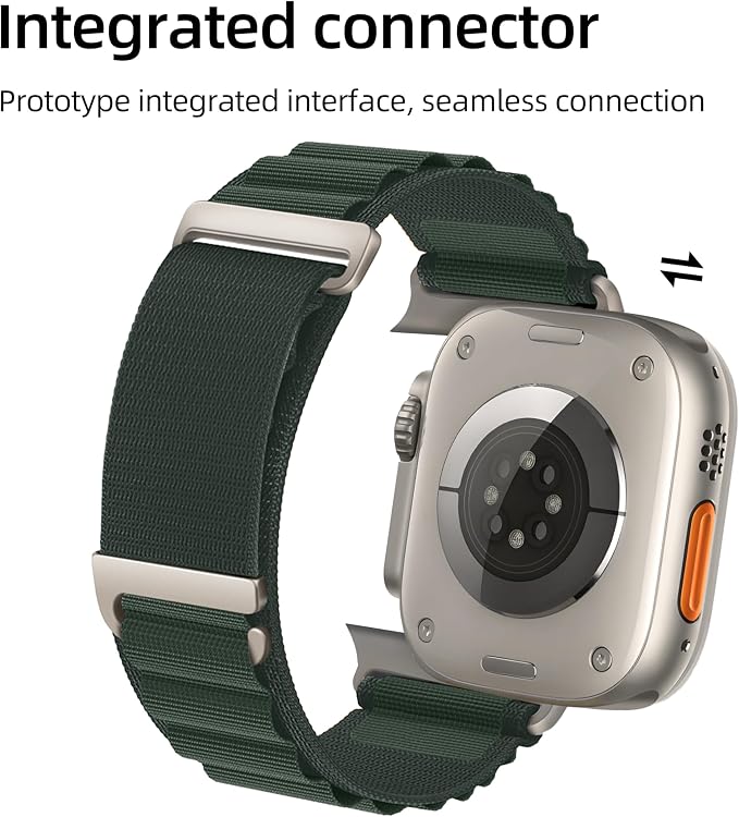 Alpine Nylon Sport Bands Compatible with Apple Watch Ultra Band 49mm 46mm 45mm 44mm 42mm Men Women, Stretch Loop Strap with D-Hook for iWatch Series 10 Ultra SE 9 8 7 6 5 4 3 2 1 (Dark Green, 38mm/40mm/41mm/42mm(Series 10))