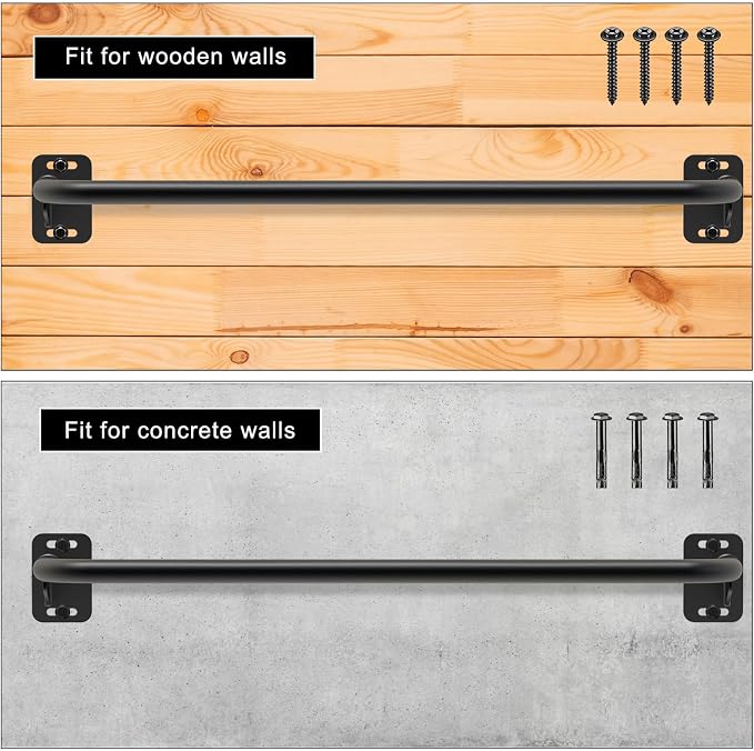 Pull Up Bar Wall Mount 440 LBS Capacity Doorway Chin Up Bar Multifunctional Steel Chinup Bar with with Resistance Band Hooks for Indoor Home Gym Garage