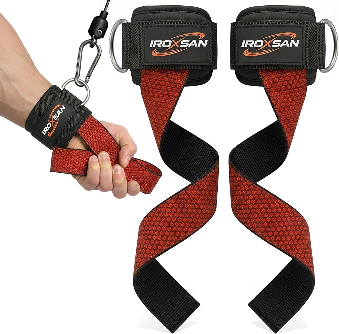 Weight Lifting Straps with D Ring, Wrist Straps for Deadlifting, IROXSAN