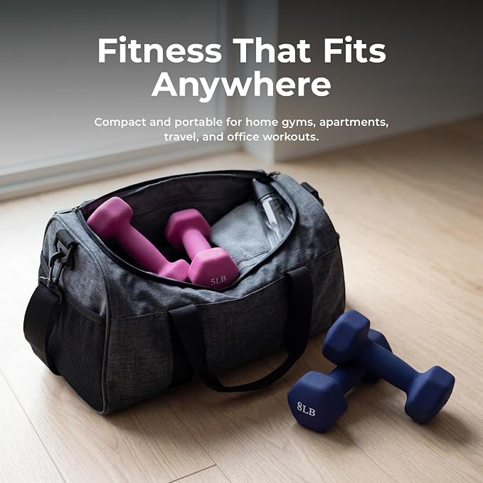 Sunny Health & Fitness Neoprene Hex Dumbbell for Home Gym 2-10 lb Pair | Strength & Cardio Weights, Muscle Toning, Yoga, Pilates & Rehab, Secure Grip, Home Workouts, 2, 5, 8, 10 lb Pairs
