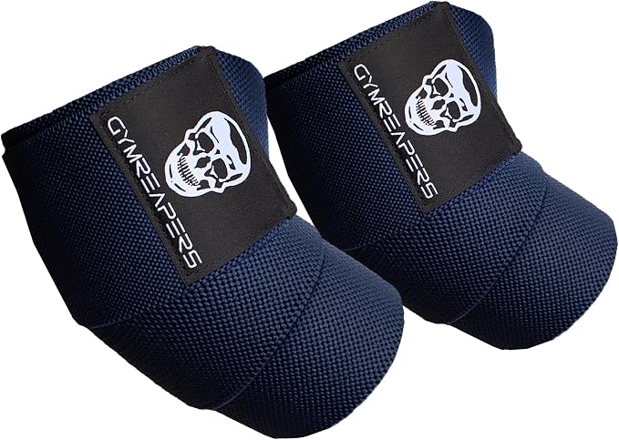 Gymreapers Weightlifting Elbow Wraps (1 Pair) - Flexible 40'' Elbow Compression Strap & Joint Support Brace - for Bench Press, Powerlifting, and Pressing