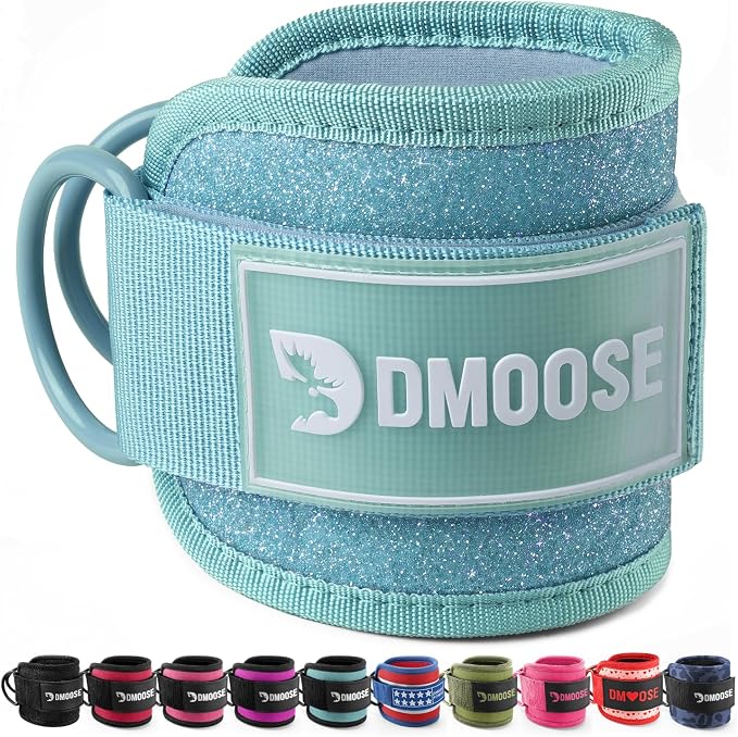 DMoose Ankle Strap for Cable Machine - One Size Fit with Premium Padding, Workout Kickback Ankle Cuffs, Ankle Bands for Working Out, Booty Workouts, Leg Extension, Hip Abductors & Lower Body Exercises