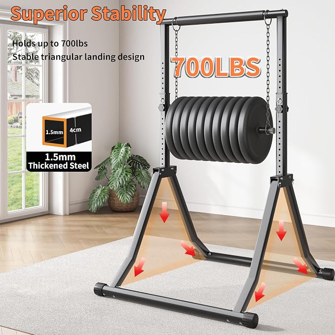 Foldable Pull Up Bar Station 66.1''-84.6'' Power Tower