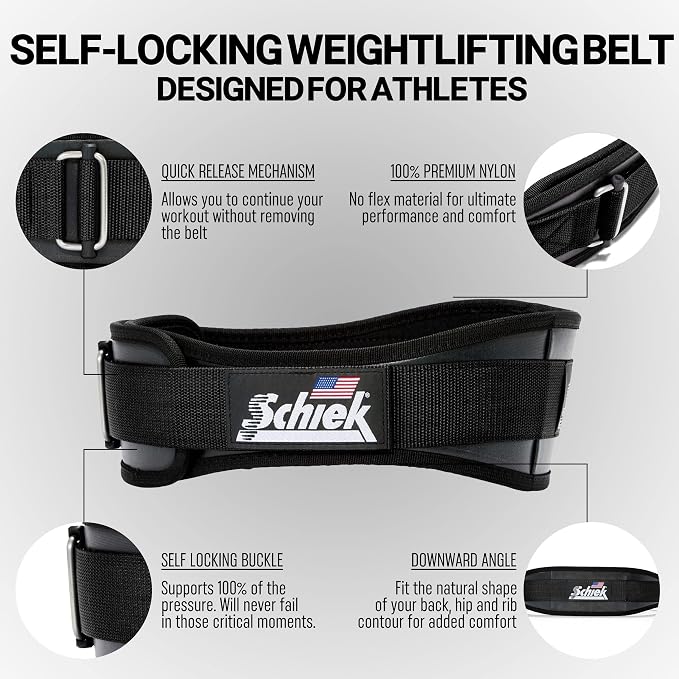 Schiek Sports Model 3004 Power Lifting Belt - Black