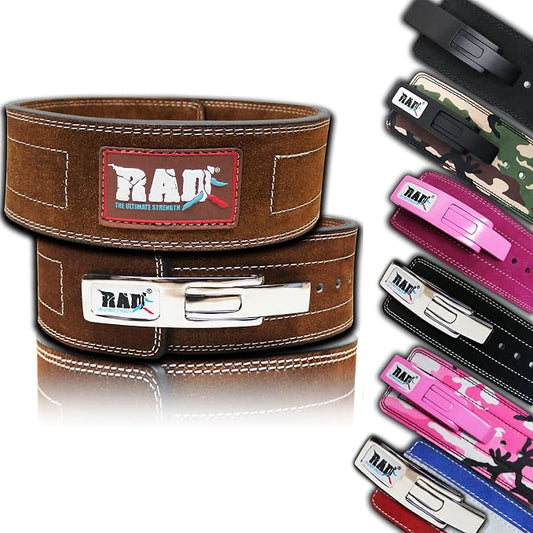 RAD Lever Weight Lifting Gym Belt for Men & Women Size 63 TO107 CM,Thick 10MM & Width 4 Inch Lever Powerlifting Belts for Women Dead Lift Workout Belt Leather Weight Lifting Lever Gym Squat Belt