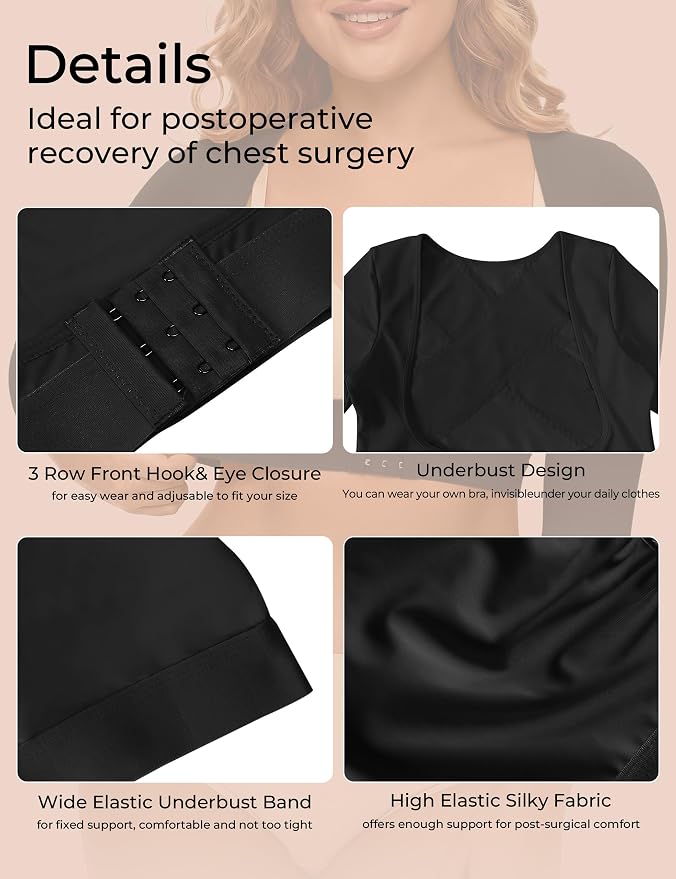Arm Compression Sleeves for Women Post Surgery Front Closure Bra Slimming Arm Lipo Shapewear Top
