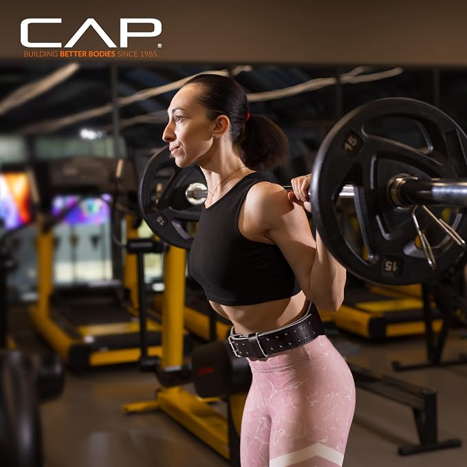 CAP Barbell Premium Leather Weightlifting Belt – Heavy-Duty Support for Squats, Deadlifts, and Core Stability