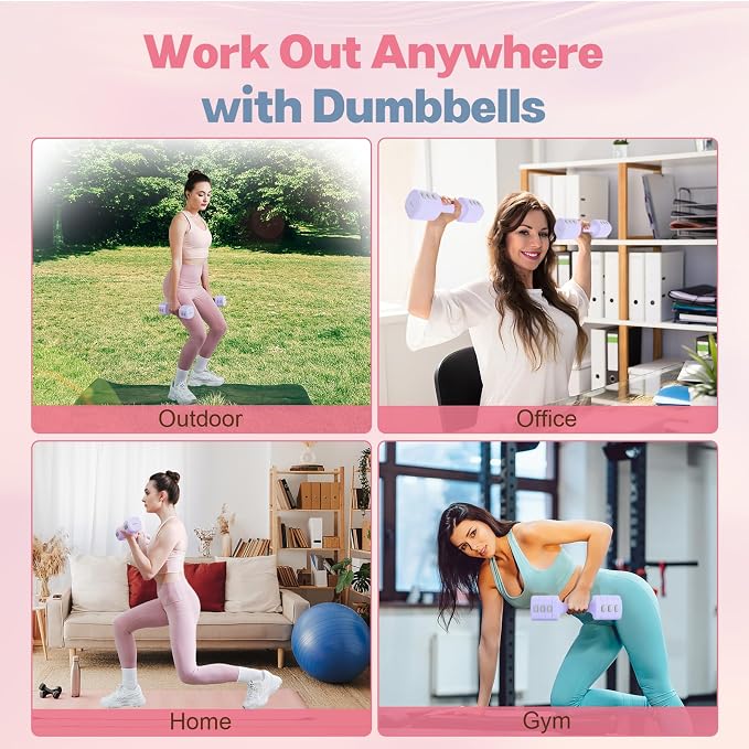 kisnbld Adjustable Dumbbell Set, 2-in-1 Dumbbells & Kettlebell,Hand Weights | 2.2-5.5lb Each Free Weights for Women Beginners with Fast Adjustment,Weights Set for Home Gym & Outdoor Exercise Training