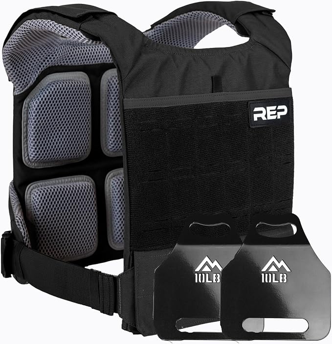 REP Fitness Strata Weight Vest, 2 Removable Plate Options for Unisex, Men & Women, Wearable, Weighted for Strength Training, Muscle Building, CrossFit, Running, Gym Exercise, Adjustable Sizing