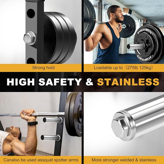 EVERYMATE Weight Plate Holder Power Rack Attachment 2 Inch Olympic Plate Storage Power Squat Rack Holder Weight Plates for 2x2 3x3 2x3 Power Cage Accessories Weight Plate Rack