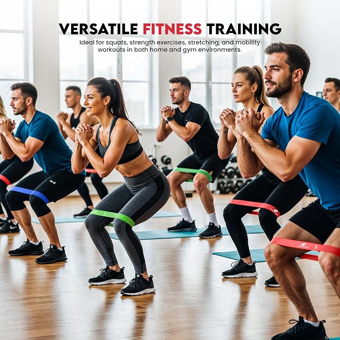 Loop Resistance Bands Set of 5 for Exercise & Strength Training | 5 resistance levels Yoga and Pilates training Strength and mobility exercises Portable workout kit