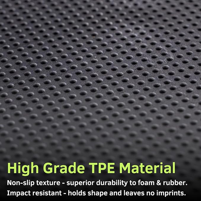 Baselayer Performance Series Interlocking Floor Tiles - Durable ½ in TPE (Rubber Like, NOT Foam, no Odor) - Gym Flooring for Weights & Heavy Equipment - Black, 15 SqFt (6 Pack) - Made in USA