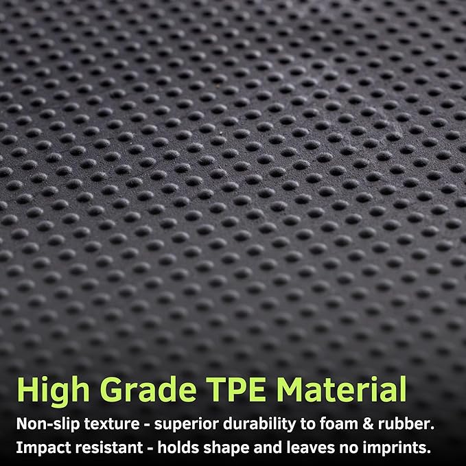 Baselayer Balance Series Interlocking Floor Tiles - Durable ½ in TPE (Rubber Like, NOT Foam, no Odor) - Gym Flooring for Cardio Equipment & Gymnastics - Black, 30 SqFt (12 Pack) - Made in USA