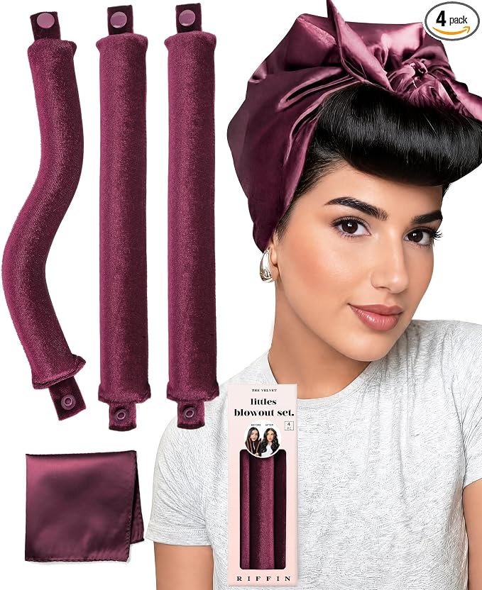 Littles Heatless Curls Overnight Rods Velvet Hair Curler to Sleep in No Heat Heatless Curling Iron Foam Sponge Flexi Rods Hair Rollers for Long Short Hair Care Styling Tools