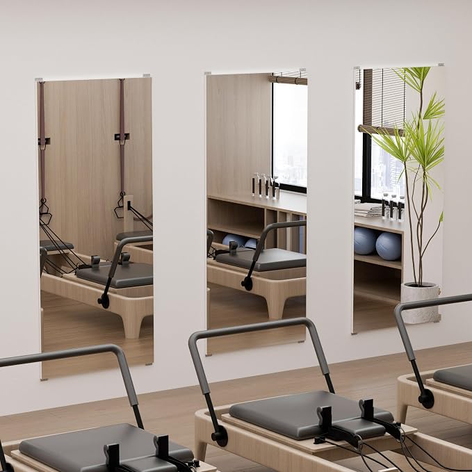2PCS Full Length wall Mirror, 71" x 47", Nano Film Surface Without Glass, shatterproof, Safe, Lightweight, only 13lbs Easy to Move and Install, for Home Gym, Dance Studio, Yoga Studio.