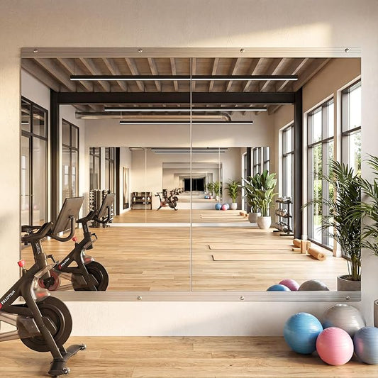 Antok Home Gym Mirror 80"x40" 2PCS, Large Full Length Wall Mounted Mirrors, Frameless Tempered Glass Full Body Mirror for Gym Yoga Dance Studio Garage Bedroom & Bathroom