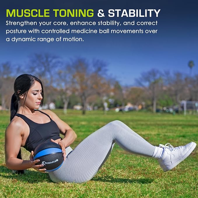 ProsourceFit Weighted Medicine Ball for Full Body Workouts