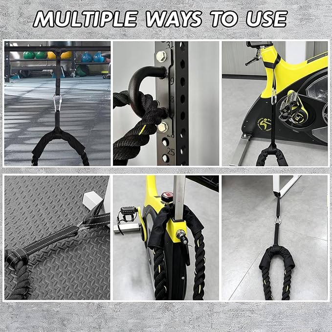 Battle Ropes Black Workout Rope 1.5 inch Battle Ropes for Home Gym 40ft Exercise Ropes for Working Out Heavy Ropes for Exercise Training Weighted Rope Weighted Workout Rope Battle Rope