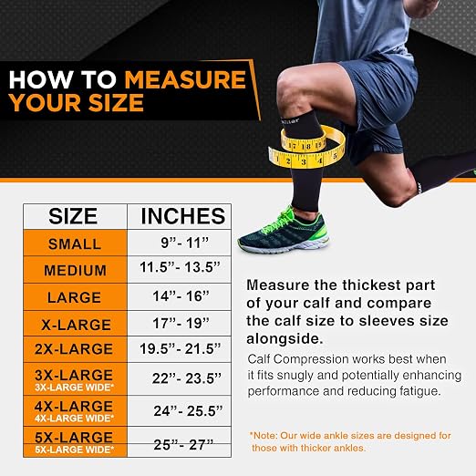 Doc Miller Calf Compression Sleeves 30-40 mmHg for Men & Women, 1 Pair | Knee High, Medical Grade, Footless Compression Socks, Shin Splints, Leg Swelling, Varicose Veins, Wide Calf, Nurses, Recovery