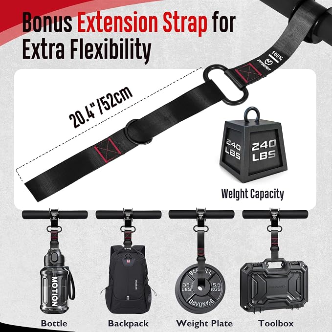 FitBeast Forearm Strengthener & Forearm Exerciser, Wrist Roller | Forearm strength trainer with thick handle and adjustable strap. Ideal for grip strength, muscle building and rehabilitation.