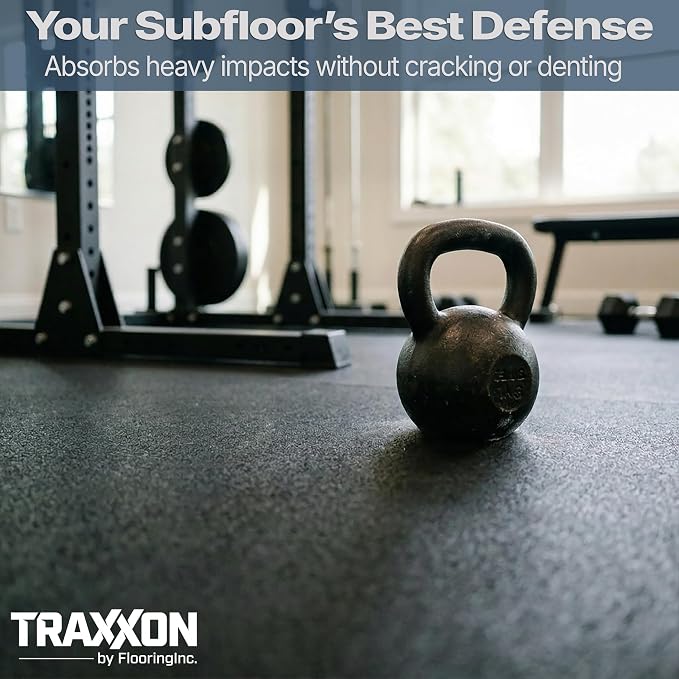Flooring Inc's 1/4" Thick Tough Rubber Flooring Roll | Flexible Recycled Rubber Floor Mats for Home Gym | Heavy Duty Rubber Mat for Home Gyms, Sheds, Horse Stall Mat or Trailer
