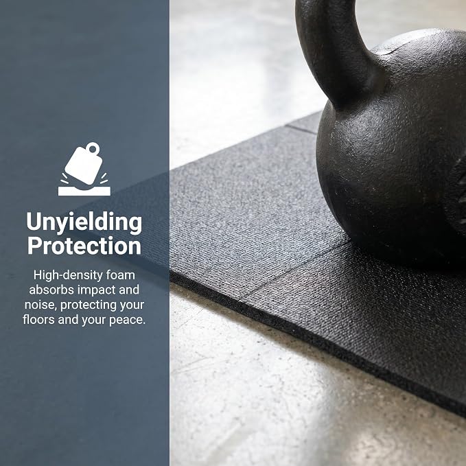 SHERCHPRY Folding Treadmill Mat with Non-Slip PVC Surface and Impact Reduction, Equipment Protection Mat for Treadmills and Stationary Bikes in Home Gym