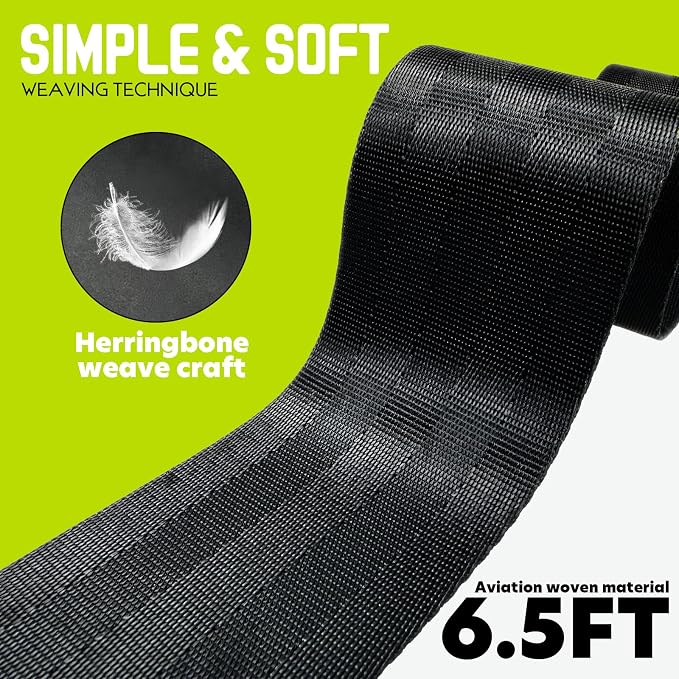 Nordic Hamstring Curl Strap, 6.5FT / 5.6FT Gym Seatbelt and Exercise Straps for Hamstring Stretch Strap & Mobilization Belt,Home Gym Women Men, Lifting Seatbelt Gym