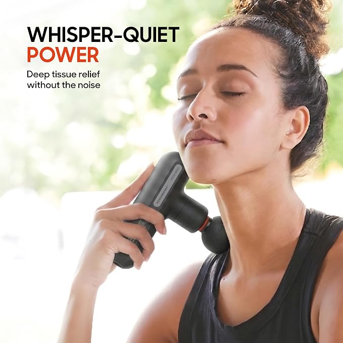Sharper Image Powerboost Move Aero [New 2026 Version] Mini Deep Tissue Percussion Massage Gun| Muscle Recovery & Pain Relief Massage Tool| Full Body Back & Shoulder Massager| Travel Gift for Men Women