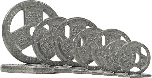 Fitvids 2 Inch Olympic Barbell Weight Plates Set, 70/120 LB Barbell Weight Set for Home Gym Strength Training, Triple-handle Design