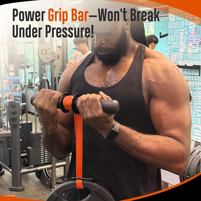 FitBeast Forearm Strengthener & Forearm Exerciser, Wrist Roller | Forearm strength trainer with thick handle and adjustable strap. Ideal for grip strength, muscle building and rehabilitation.