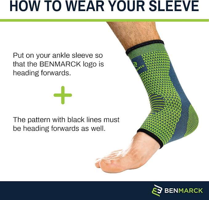 Benmarck Achilles Tendon Support Brace, Plantar Fasciitis Sock, Ankle Compression Sleeve For Running, Tendonitis and Flat Feet Relief