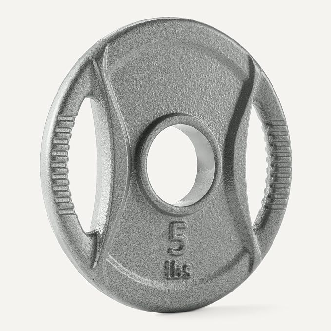 Amazon Basics 2-Inch Olympic Grip Weight Plates, Cast Iron, for Powerlifting, CrossFit & Strength Training