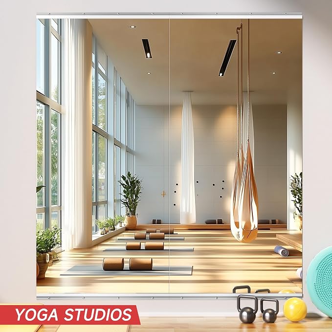 83"x40" 2-Piece Home Gym Mirror Set, Large Full Body Wall-Mounted Workout Mirror, 4MM Tempered Glass for Yoga, Pilates, Dance Studio with Installation Kit
