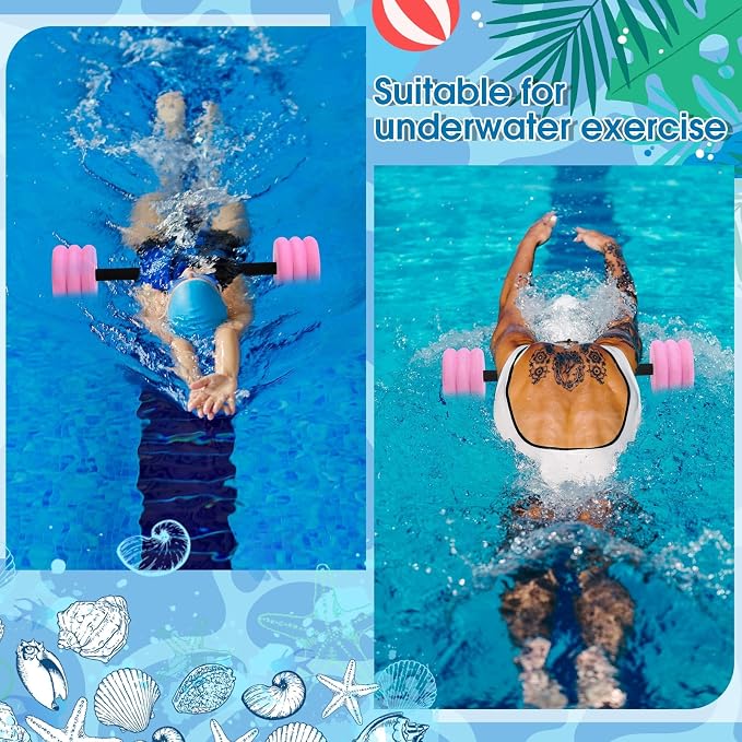Soulchen Long Aquatic Exercise Dumbbells Pool Exercise Foam Water Weights Dumbbell Aquatic Pool Barbells with High Density EVA Foam for Swim Water Aerobics Workouts Loss