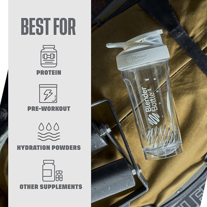 BlenderBottle Sport Flip Tritan Shaker Bottle 24 oz White