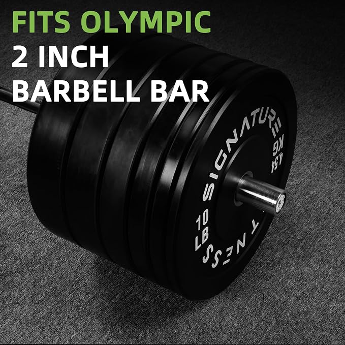Fitvids 2-Inch Olympic Rubber Weight Plates Sets, Bumper Plates Set for Strength Training, 50-370 Lbs Multiple Options