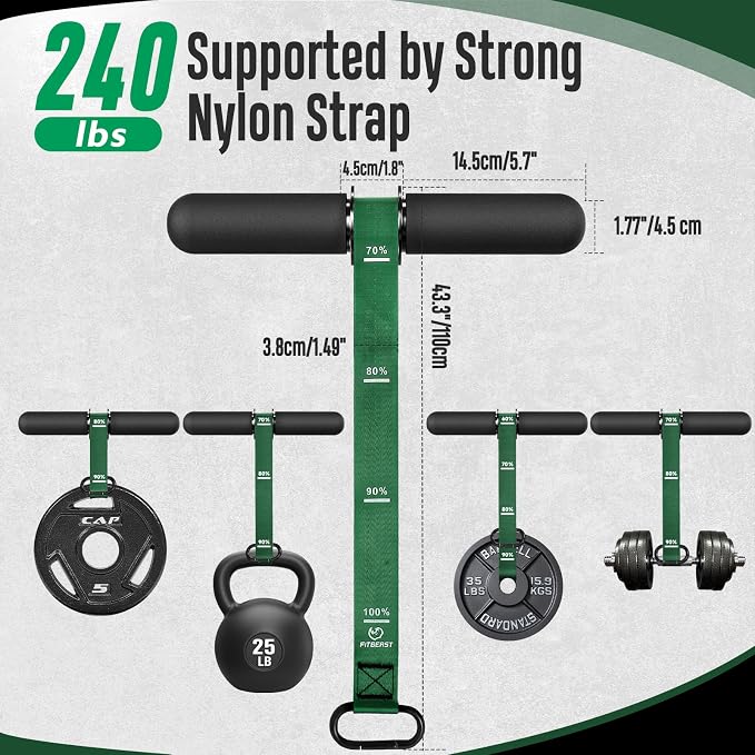 FitBeast Forearm Strengthener & Forearm Exerciser, Wrist Roller | Forearm strength trainer with thick handle and adjustable strap. Ideal for grip strength, muscle building and rehabilitation.
