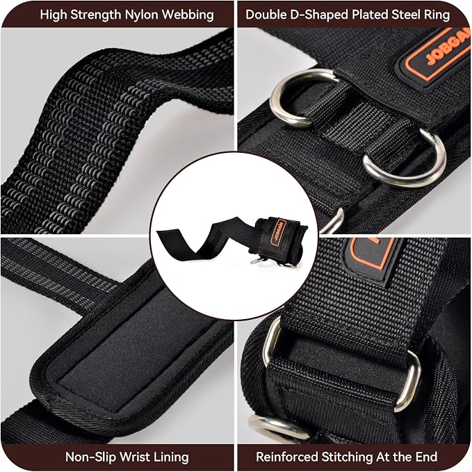 1 Pair Weight Lifting Straps with D Rings | Cable Machine Workout, Neoprene Padded Wrist Straps, Weightlifting Deadlifting, Non-Slip Wrist Support, Men Women