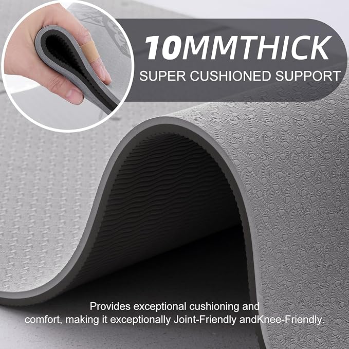 UMINEUX Yoga Mat Extra Thick 1/3'' & 2/5" Non Slip Yoga Mats for Women Eco Friendly TPE Fitness Exercise Mat with Carrying Sling & Storage Bag