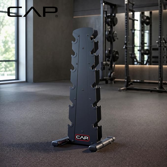 CAP 6-Tier Dumbbell Rack for Home Gym, 210lb Capacity, Heavy-Duty Weight Storage Rack for Hex Dumbbells, Space-Saving Steel Free Weight Stand, Multi-Level Dumbbell Storage Rack