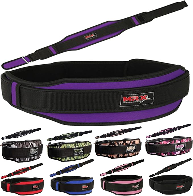 MRX Weight Lifting Belt with Double Back Support Gym Training 5" Wide Belts 11 Colors