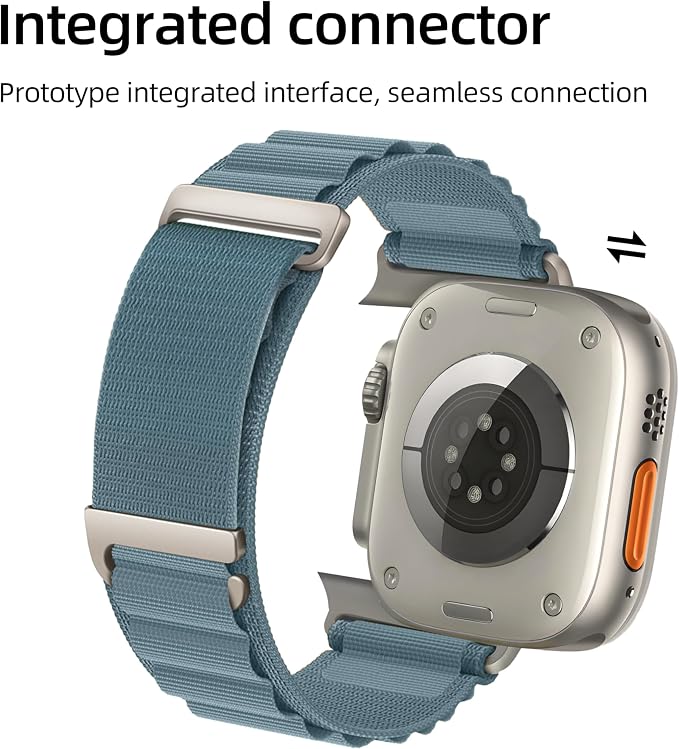 Alpine Nylon Sport Bands Compatible with Apple Watch Ultra Band 49mm 46mm 45mm 44mm 42mm Men Women, Stretch Loop Strap with D-Hook for iWatch Series 10 Ultra SE 9 8 7 6 5 4 3 2 1 (Light Blue, 49mm/46mm/45mm/44mm/42mm(Series 3))