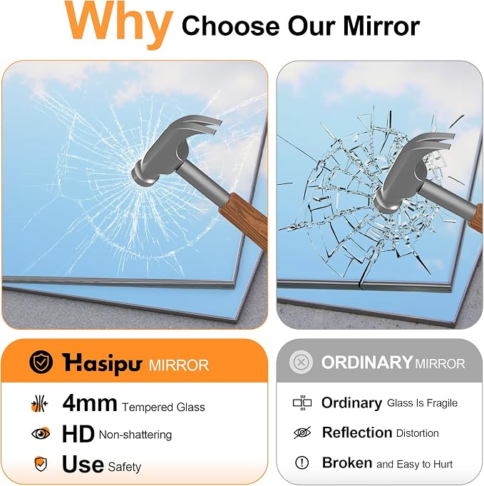 Hasipu Home Gym Workout Mirror 79" L x 35" W-1pcs Large Full Length Mounted Full Body Frameless Mirror for Workout, Yoga, Garage, Bedroom, Dance