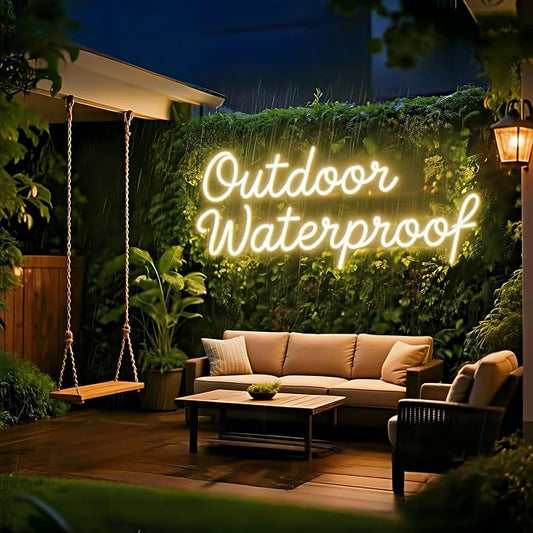 Large Outdoor Waterproof Neon Sign for Patio, Remote Custom Outdoor Led sign Waterproof IP67 for Wall Decor, Personalized Light up Sign for Patio Backyard Pool Business Salon Backdrop Party Restaurant