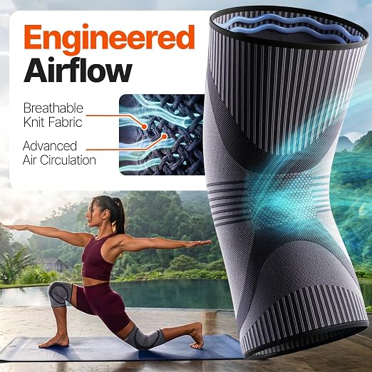 DR. BRACE Elite Compression Knee Brace for Women & Men, (2-Pack) Knee Support Compression Sleeve, Workout Sports Knee Braces for Meniscus Tear, ACL & Arthritis Pain Relief - Check Size Guide Video (Pluto, XX-Large)