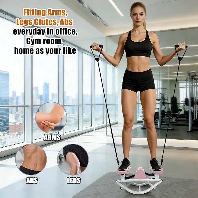 Rock Stepper Machine with Digital Display,Workout at Home,Office | Digital display, side-to-side motion, home workout, arm leg glute exercise,home fitness, full body workout
