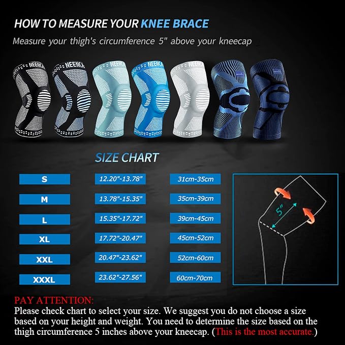 NEENCA Professional Knee Brace, Medical Knee Support for Women & Men Relief | Patented Patella Gel Pad & Side Stabilizers, Compression Sleeve for Knee Pain, Swelling, ACL, PCL, Arthritis, Sports, Workout